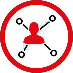 关系平板红色和黑色强化红和黑颜色四向矢量图标公司节点报告友谊数据圆形社会组织媒体互联网背景图片