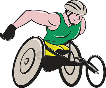 公路赛赛车轮轮椅插画