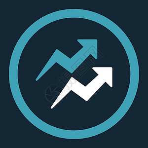 趋势图标预报字形推介会进步圆圈深蓝色金融经济商业统计背景图片
