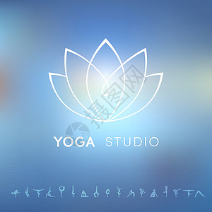 瑜伽工作室的 Logo女士身体标识卫生保健场景插图商业温泉标签背景图片