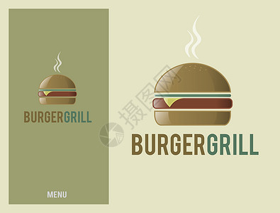 汉堡LOGO快速地标志设计高清图片