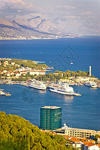 斯普利特港和比科沃山景高清图片
