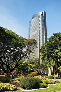 马尼拉天际线菲律宾证券交易所大楼 马尼拉  菲律宾摩天大楼房子风光天空商务小区交易建筑办公室办公楼背景