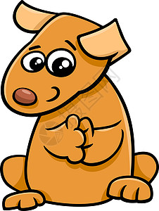 小狗卡通人物快乐漫画宠物剪贴画插图绘画动物卡通片背景图片