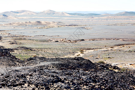 莫罗湾莫罗科沙哈拉沙漠中的古老山地化石背景