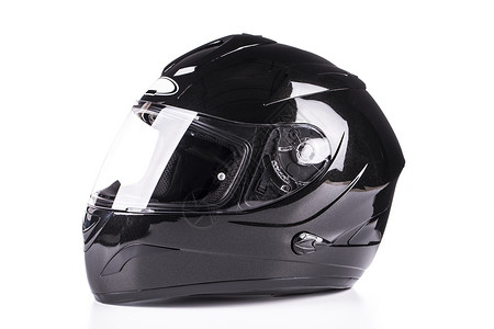 黑色黑头盔白背景孤立摩托骑士跑车工作室摩托车自行车发动机运动白色纤维背景图片