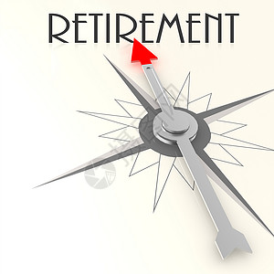 与退休单词相适应养老金投资指针指导导航准则商业红色背景图片