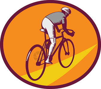 骑自行车自行车的赛车族委员会员插画