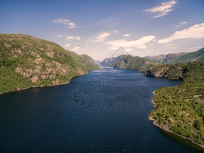 Fjord 位置风景峡湾天线航班全景天空晴天旅行背景图片