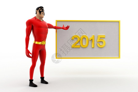 2015年董事会概念3d超级英雄偷窥卡通片木板白色背景图片