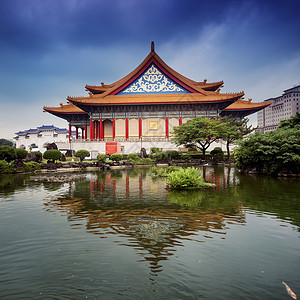 国家音乐厅 台北  台湾地点地标文化旅行纪念馆公园金鱼池塘旅游建筑学背景图片