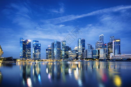 浮城谜事新加坡天线摩天大楼城市蓝色都市金融商业地方全景办公楼银行背景
