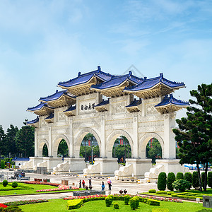 国家清介石纪念馆 台北台湾风光旅游建筑学晴天游客都市色彩建筑目的地纪念碑背景图片