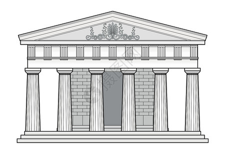 老寺庙希腊多尔克寺庙插画