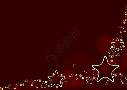 红圣诞节背景繁星点点标签问候语价格星星红色插图贺卡金子背景图片