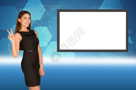 穿着蓝色黑色衣服的女商务人士背景图片