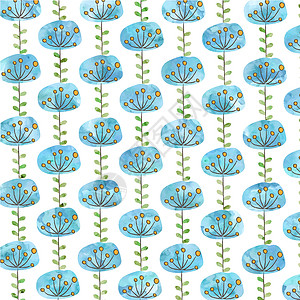 美丽的蓝花本底植物学艺术问候语插图白色水彩卡片繁荣蓝色植物背景图片