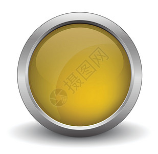 圆形签到按钮黄色光滑的网络按钮 美丽的互联网按钮设计图片