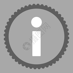 Info 平面暗灰和白颜色的邮票图标证书帮助问题暗示字母海豹背景服务台字形银色背景图片