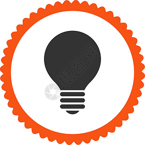 橙色风暴平板橙色和灰色环形邮票图标电气解决方案专利灯泡橡皮活力天才风暴玻璃证书插画