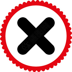 取消固定的红色和黑色强化红和黑颜色环形邮票图标证书危险字形海豹橡皮背景图片