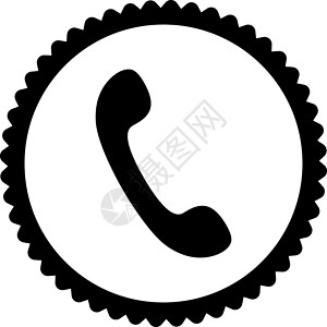 电话平面黑彩圆邮票图标戒指讲话拨号电话号码热线橡皮海豹证书扬声器字形背景图片
