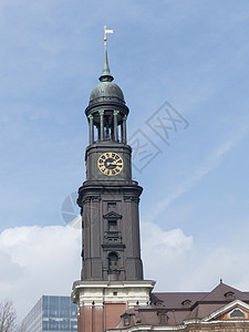 汉堡主教堂大教堂教会蓝天高清图片