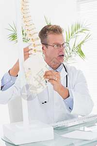 严重医生显示解剖脊椎人体检查考试保健脊柱从业者服务医院医疗解剖学背景图片