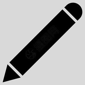 Pencil平面黑色图标记事本铅笔字形编辑背景浅灰色签名背景图片