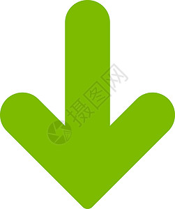 绿色箭头盆栽向下平压箭头绿色绿色图标插画