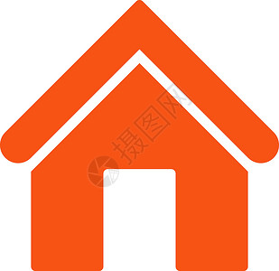 橙色屋顶家庭平平橙色图标设计图片