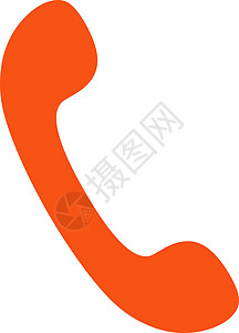 电话平平橙色图标背景图片