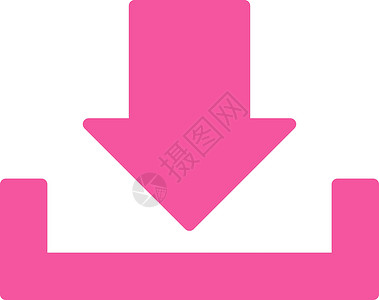 粉色向下箭头下载平平粉色图标插画