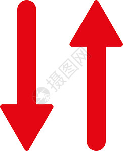 v字领交换垂直平面红颜色图标 V同步镜子箭头倒置导航指针方法变体运动字拖插画