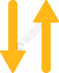 v字领垂直平面黄色颜色图标 V导航字形镜子方法倒置运动指针箭头字拖同步插画