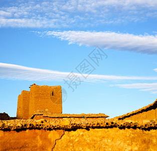 在摩洛科古老的交汇和喜喜中 非洲云文化城市建筑风景戏剧性农村古堡全景旅游旅行背景图片