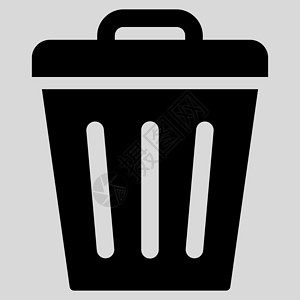 废件回收桶可平放黑色图标垃圾桶垃圾箱字形背景浅灰色倾倒生态垃圾篮子环境背景图片