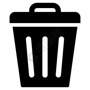 废件回收桶可平放黑色图标倾倒环境回收站垃圾箱字形生态垃圾桶篮子垃圾背景图片
