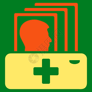 病人目录图标橙色诊断卡片男人组织用户客户药品医生医院背景图片