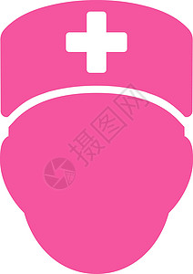 医生负责人图标字形情况粉色帮助药品用户保健医院卫生救护车背景图片