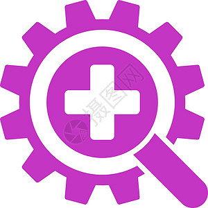 寻找医疗技术图标工业控制配置探索进步放大镜工程字形紫色机器背景图片