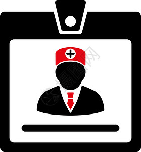 少去人员密集处医生徽章图标黑色医院帐户成就用户卡片文凭急救员医疗安全插画