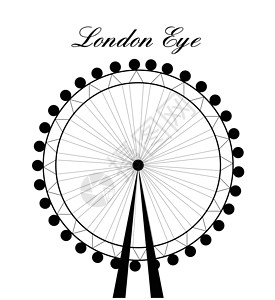 英国摩天轮图片来自伦敦眼影的图象 上面有符号 在白色背景中被孤立的Vector插图插画