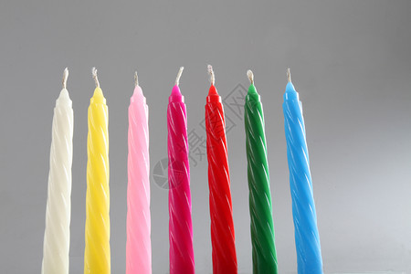 生日蜡烛温暖卡片白色绿色火焰粉色蓝色紫红色喜庆黄色背景图片