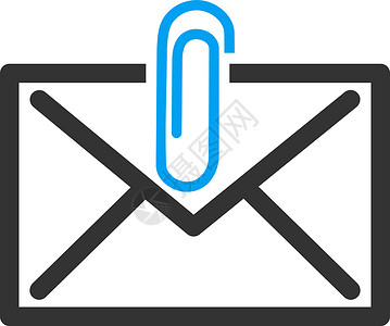 邮件附加附信图标回形针邮政通讯紧固件邮资蓝色电子邮件信息信封依恋背景图片