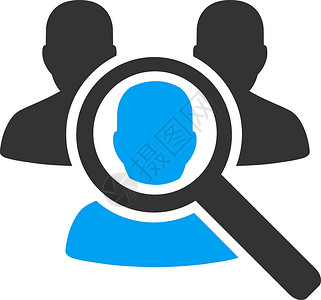 搜索病人图标放大镜玻璃字形勘探蓝色灰色顾客工具用户探索背景图片
