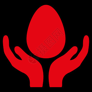 精美图标素材孵化器图标投标发抖怀孕保险红色母鸡黑色孵化背景蛋壳背景