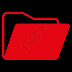 打开文件夹图标口袋目录钱包字形背景贮存红色文档黑色背景图片