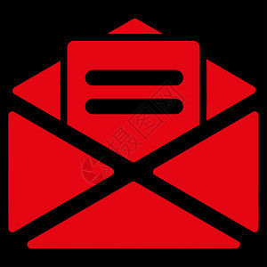 打开打开邮件图标红色背景邮资字形通讯黑色备忘录垃圾邮件电子邮件邮政背景图片