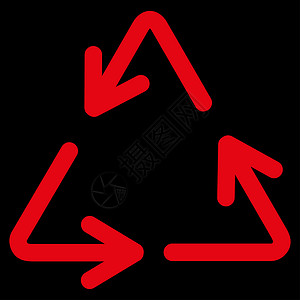 循环箭头图标运动回收背景环境生态黑色红色回收站三角形垃圾背景图片